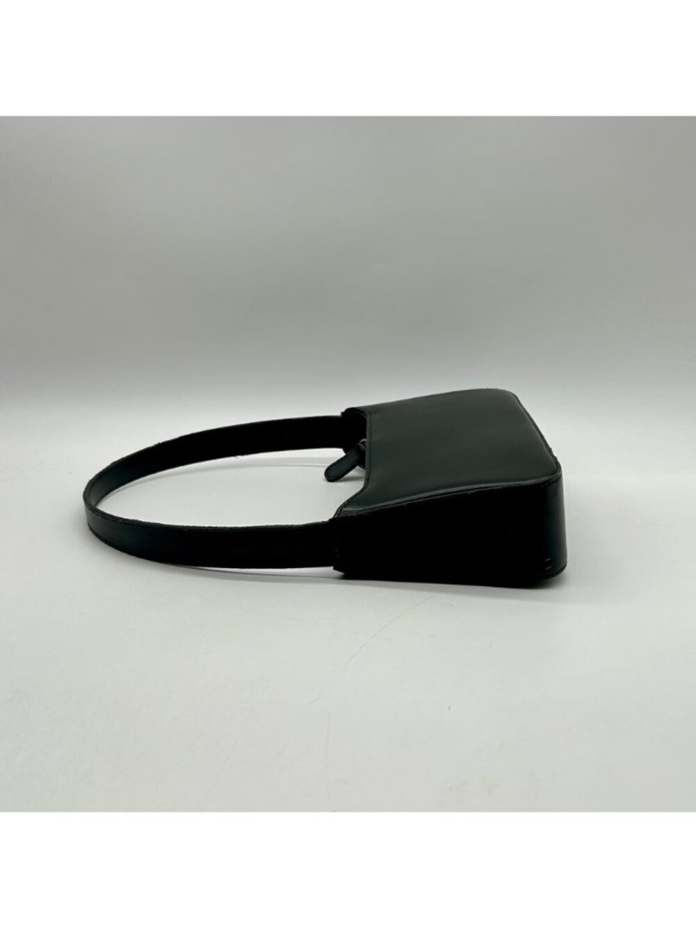 Black Faux Leather Structured Shoulder Bag - Picture 3 of 11